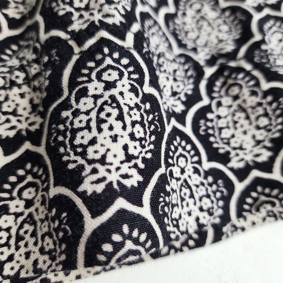 Ann Taylor Loft Womens Linen Blend A Line Skirt Back Zip Black Cream Print Sz 4 - Picture 3 of 11